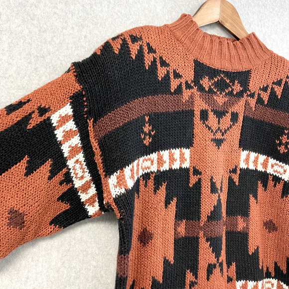 VTG Jay Jacobs Chunky Sweater Womens Large Aztec Southwestern Retro 80s 90s - Picture 3 of 8